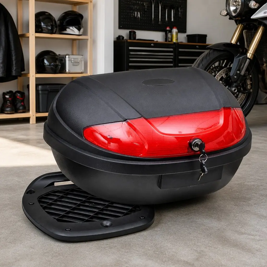 Motorcycle Top Case Black 72L Quick Release System