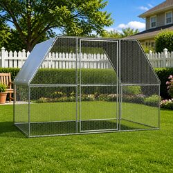 Outdoor Chicken Cage 3x2x2 m Galvanised Steel Run Enclosure Aviary Small Animals