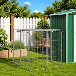 Dog Kennel Outdoor Pet Enclosure 110x110x110 cm Steel Wire Mesh Cage Run