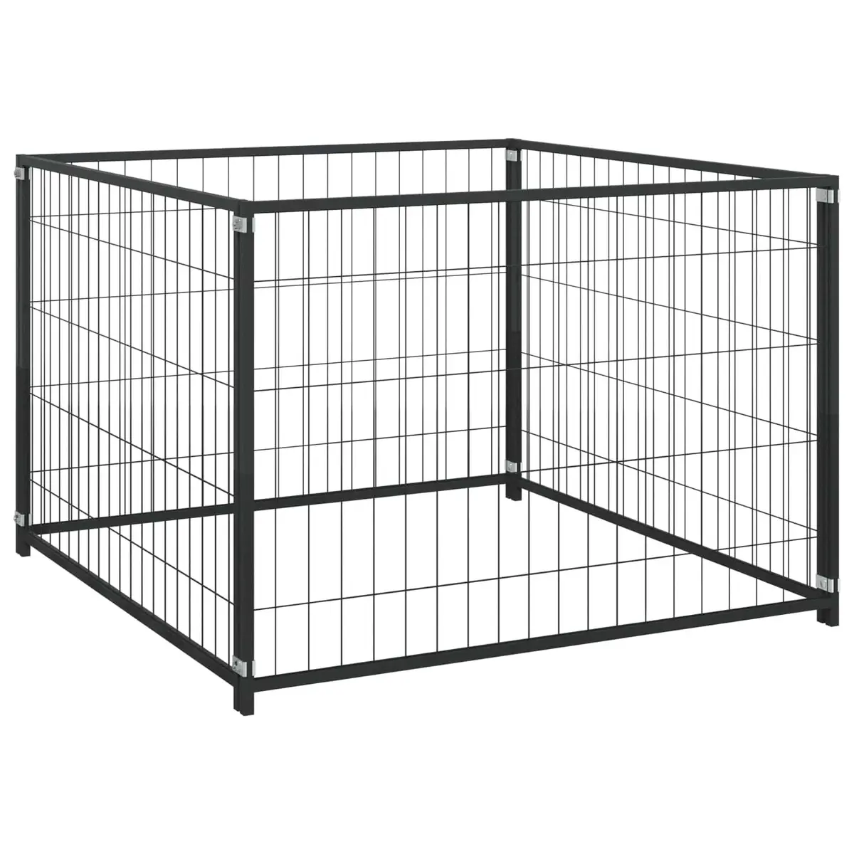 Dog Kennel Black Steel Wire Mesh Outdoor Enclosure Exercise Play Pen