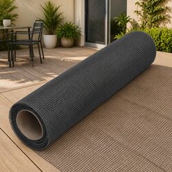 Compact Black Fiberglass Mesh Screen 112x1000 cm for Easy Repairs