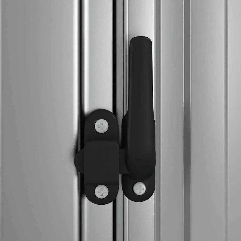 Garden Shed Grey Outdoor Storage Tool House Galvanised Steel Lockable Door