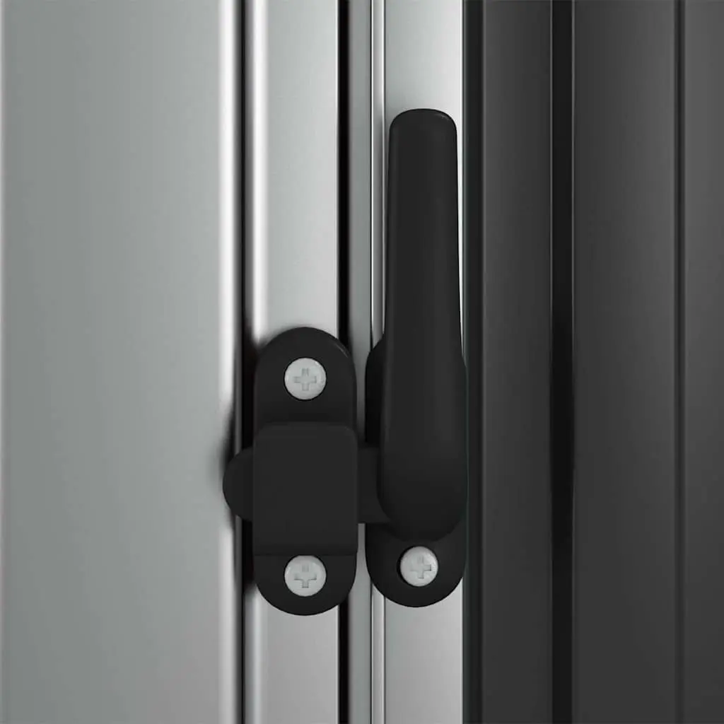 Garden Shed Anthracite Galvanised Steel Lockable Door Sloping Roof