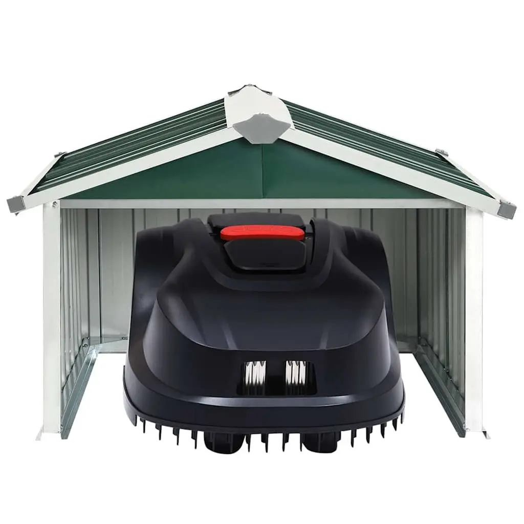 Robot Lawnmower Shed Green Galvanised Steel Outdoor Storage for Mowing Machine