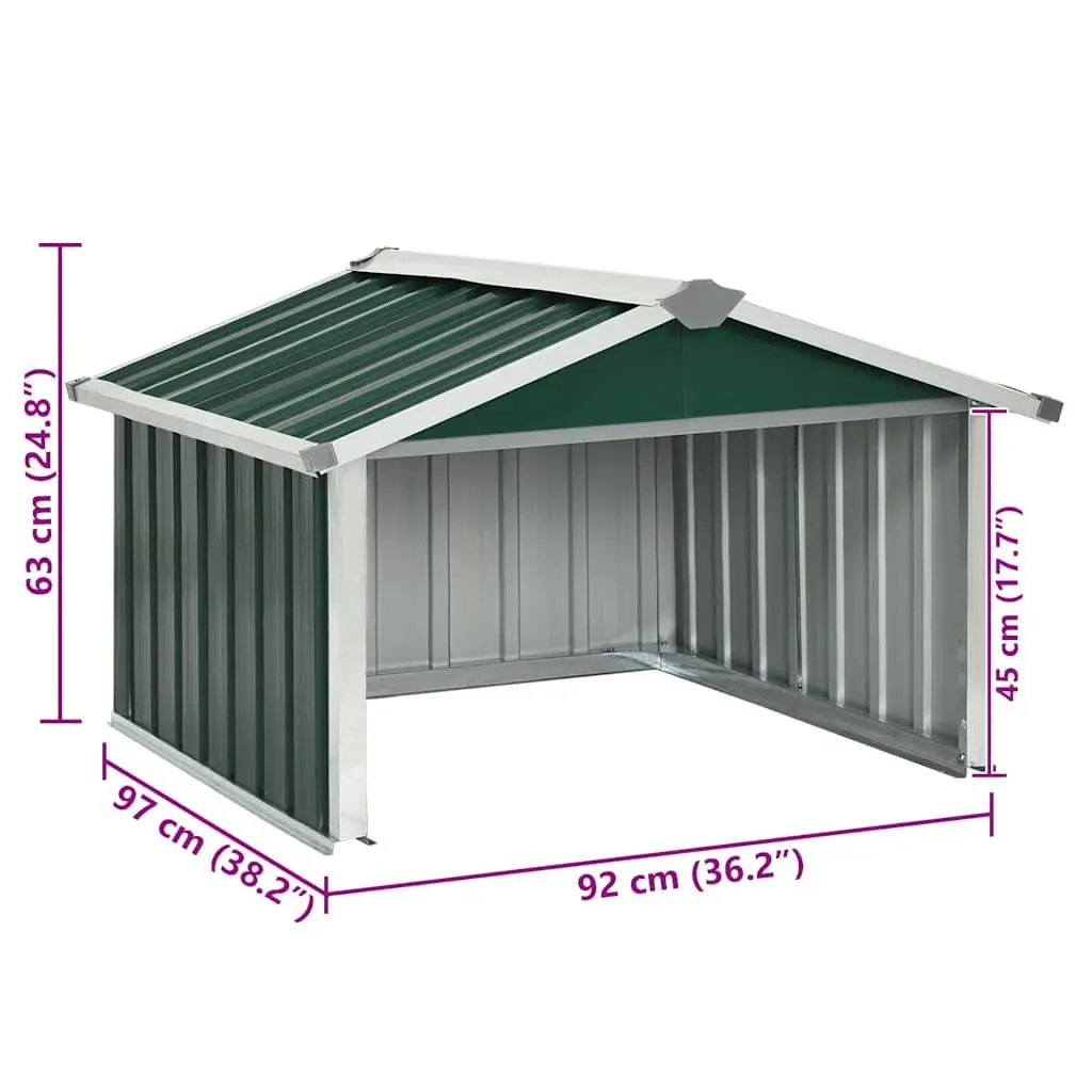 Robot Lawnmower Shed Green Galvanised Steel Outdoor Storage for Mowing Machine