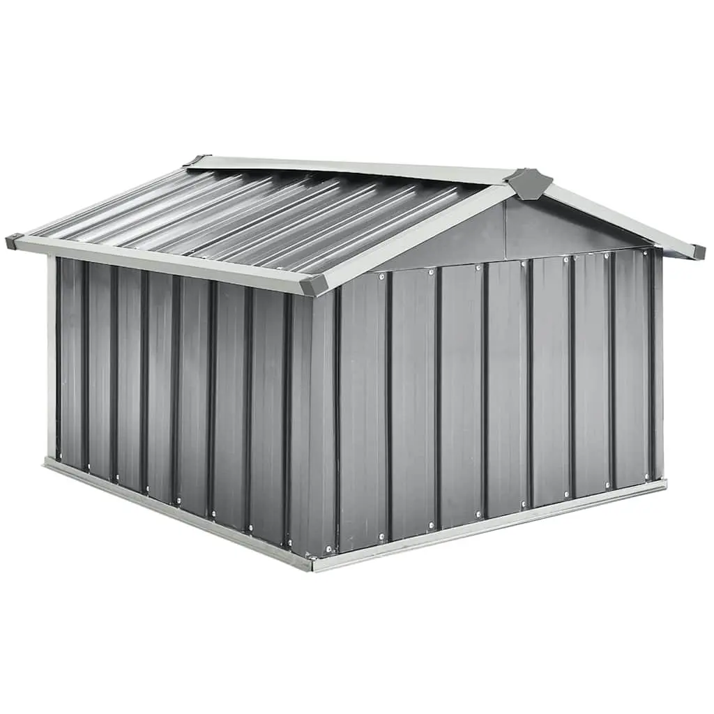 Garden Robot Lawnmower Shed Grey 92x97x63cm Galvanised Steel Storage Enclosure