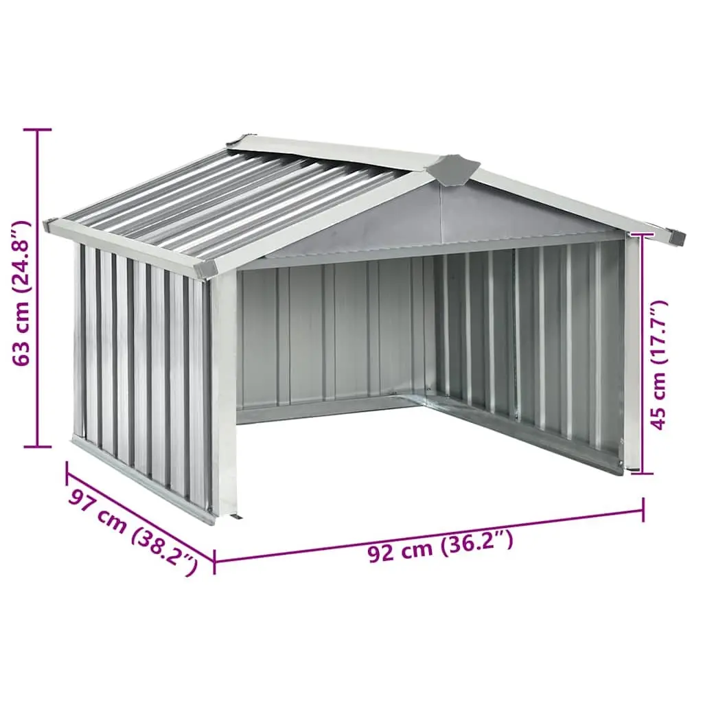 Garden Robot Lawnmower Shed Grey 92x97x63cm Galvanised Steel Storage Enclosure