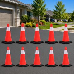 Traffic Cones with Heavy Base for Maximum Stability