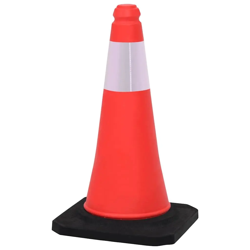 Traffic Cones Red 50 cm Reflective Heavy Base Outdoor Safety Marker Set
