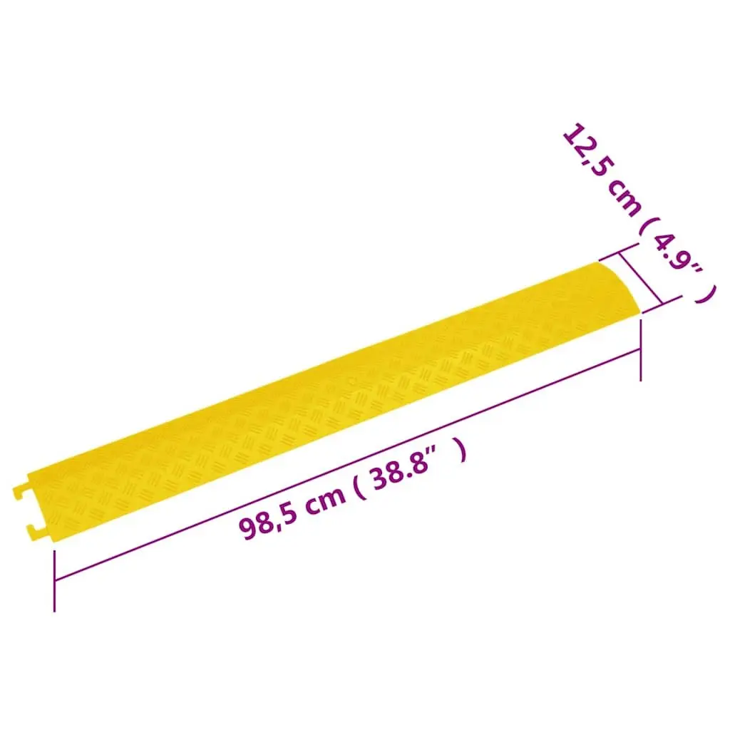 Cable Protector Ramps 4 pcs 98.5 cm Yellow Modular Safety Floor Cover