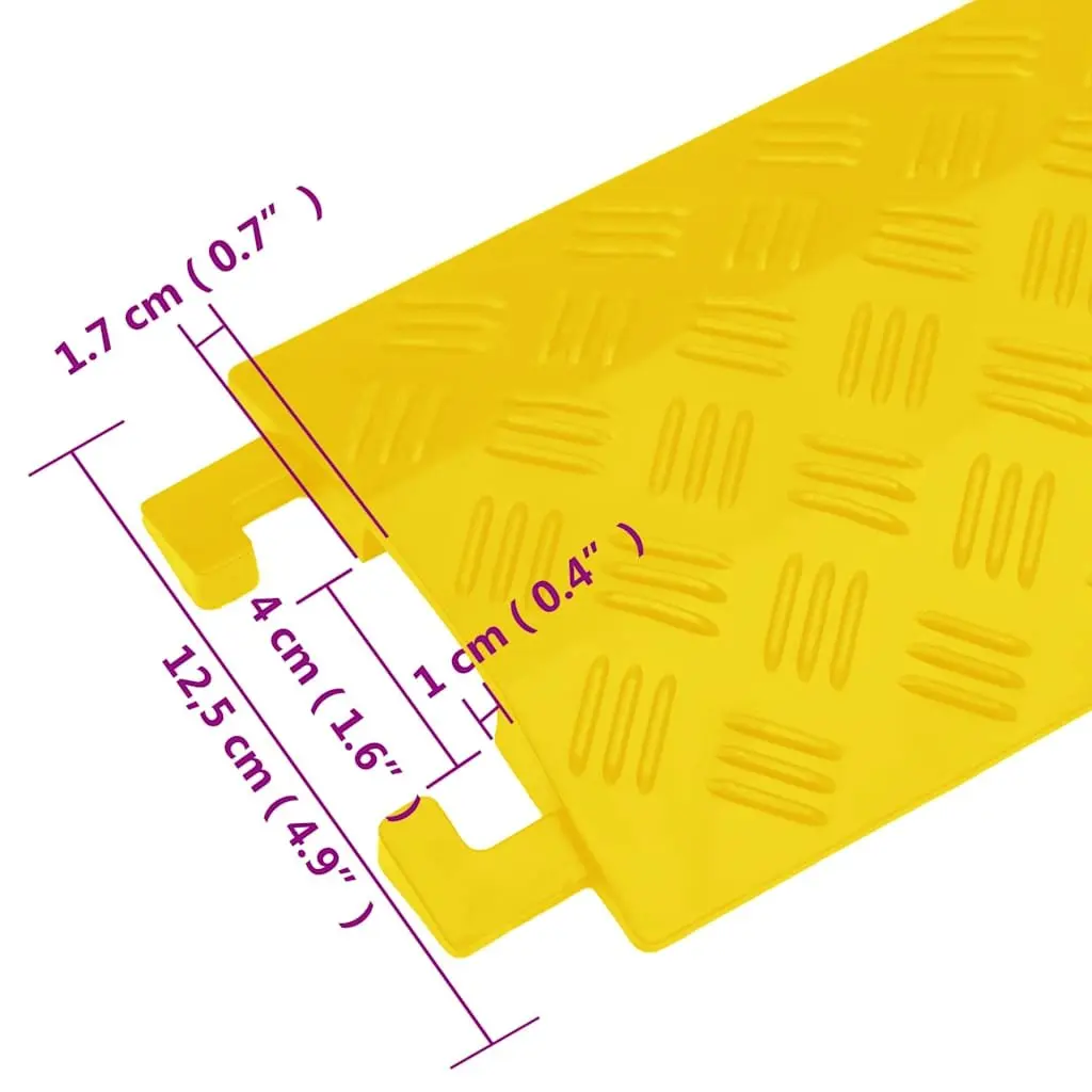 Cable Protector Ramps 4 pcs 98.5 cm Yellow Modular Safety Floor Cover