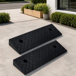 Compact Rubber Kerb Ramps for Easy Access - 2 Pieces