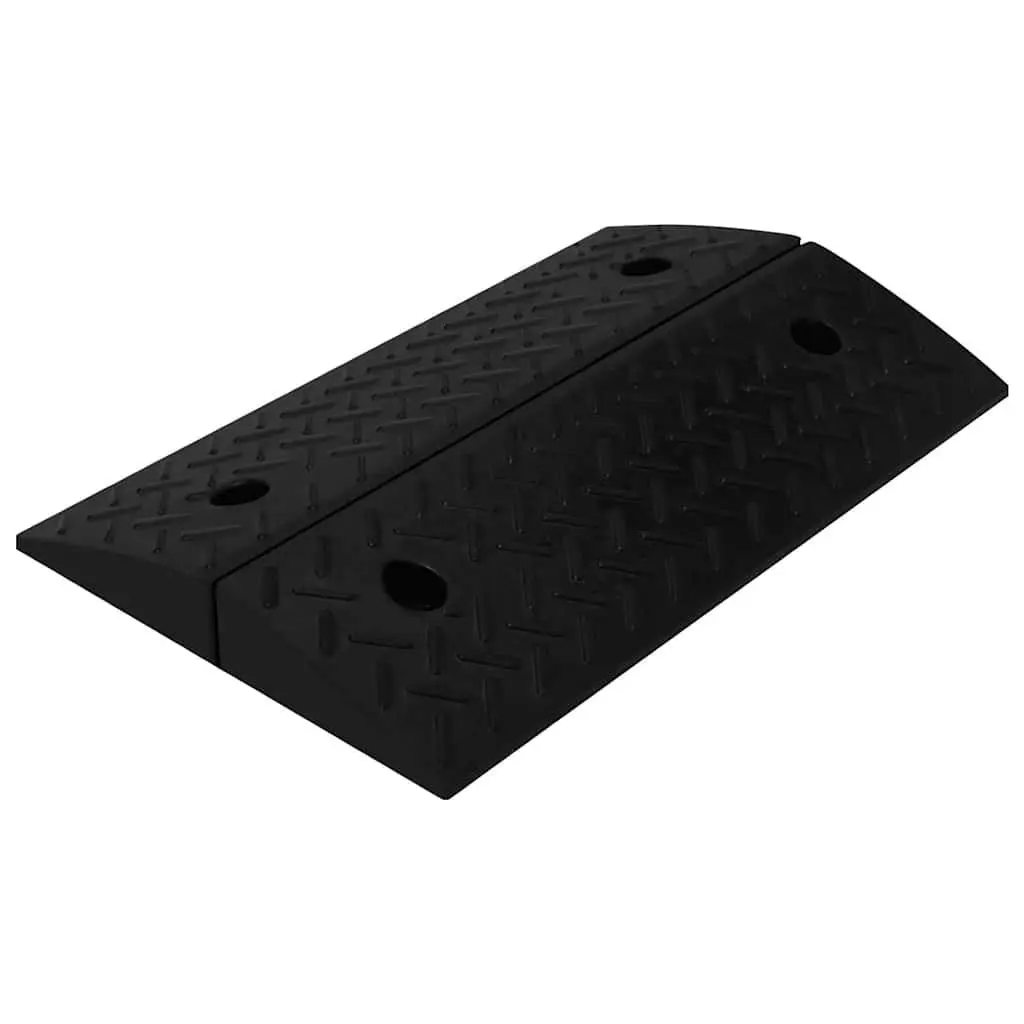 Rubber Kerb Ramps Black 50 x 17.5 x 5 cm Non-Slip Heavy Duty Vehicle Access