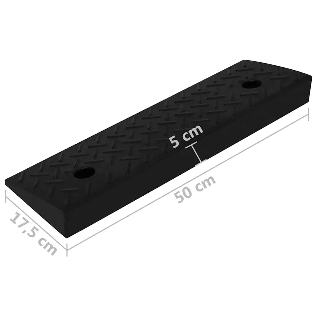 Rubber Kerb Ramps Black 50 x 17.5 x 5 cm Non-Slip Heavy Duty Vehicle Access