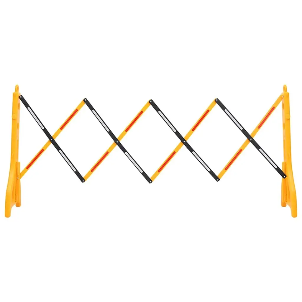 Folding Traffic Barrier Yellow Black Reflective Portable Adjustable Length