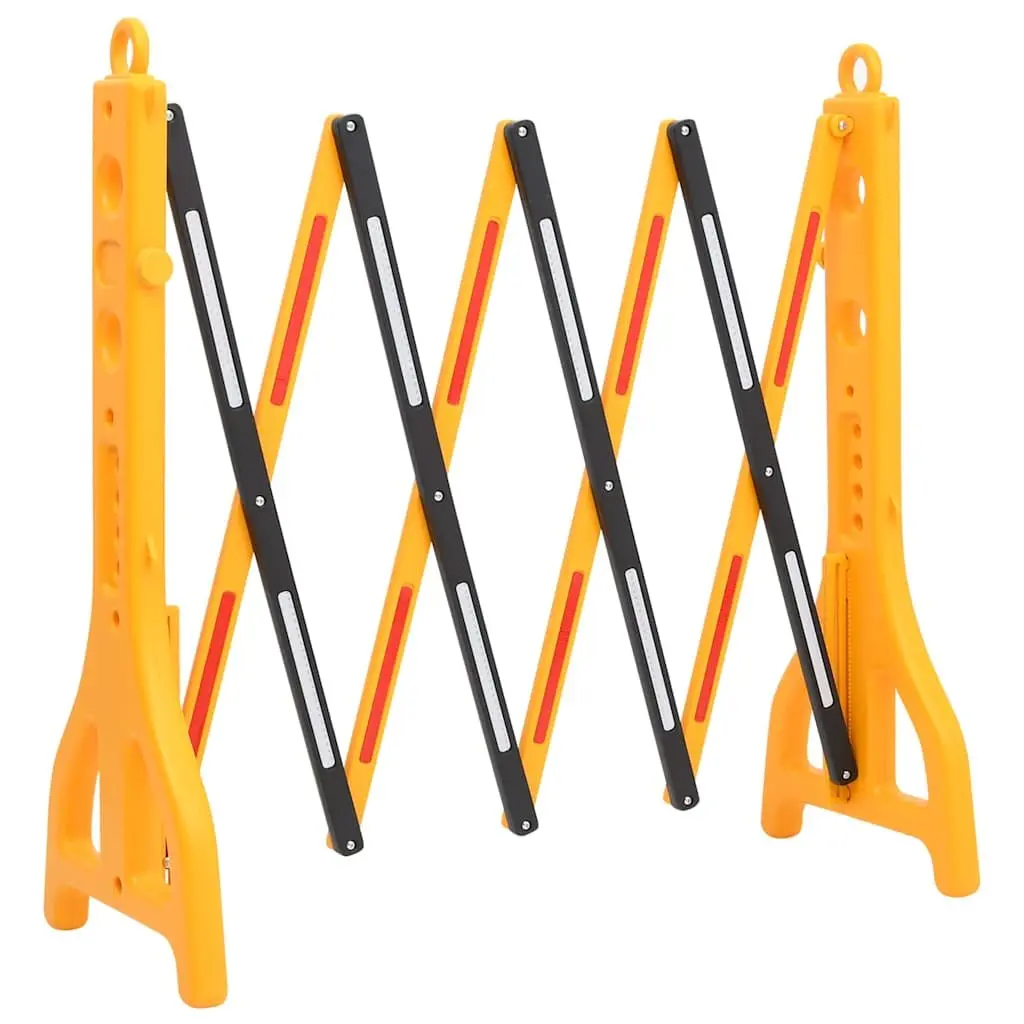 Folding Traffic Barrier Yellow Black Reflective Portable Adjustable Length