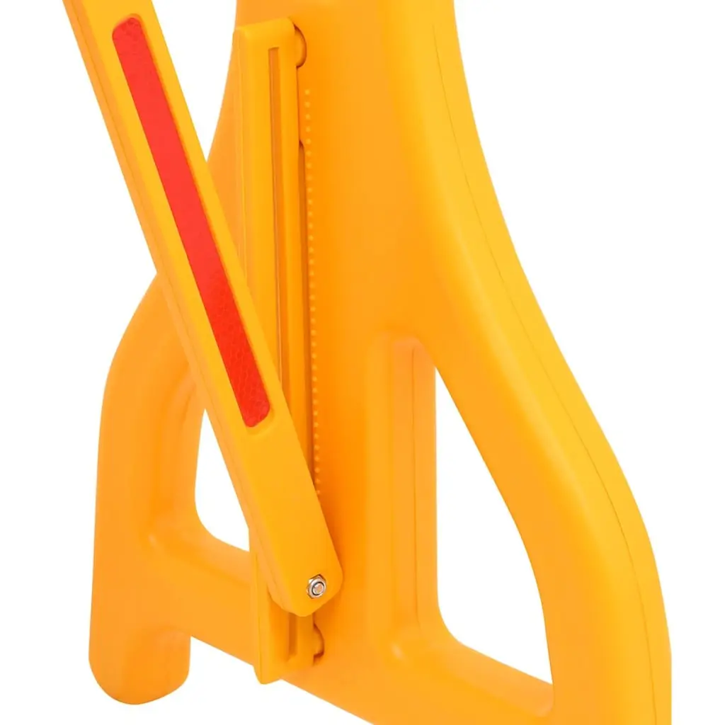 Folding Traffic Barrier Yellow Black Reflective Portable Adjustable Length