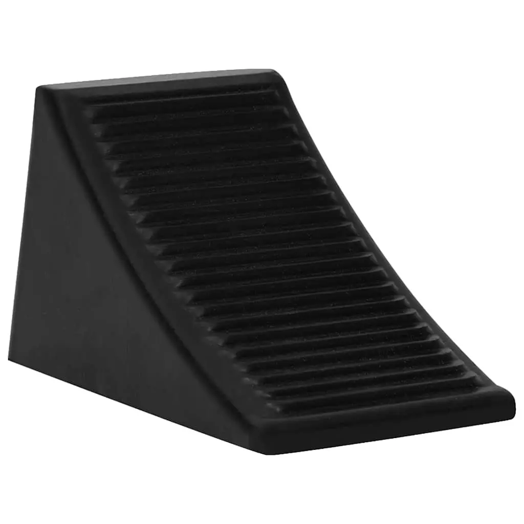 Wheel Chocks Blue Rubber 4 Piece Non-slip Top Surface Solid Construction