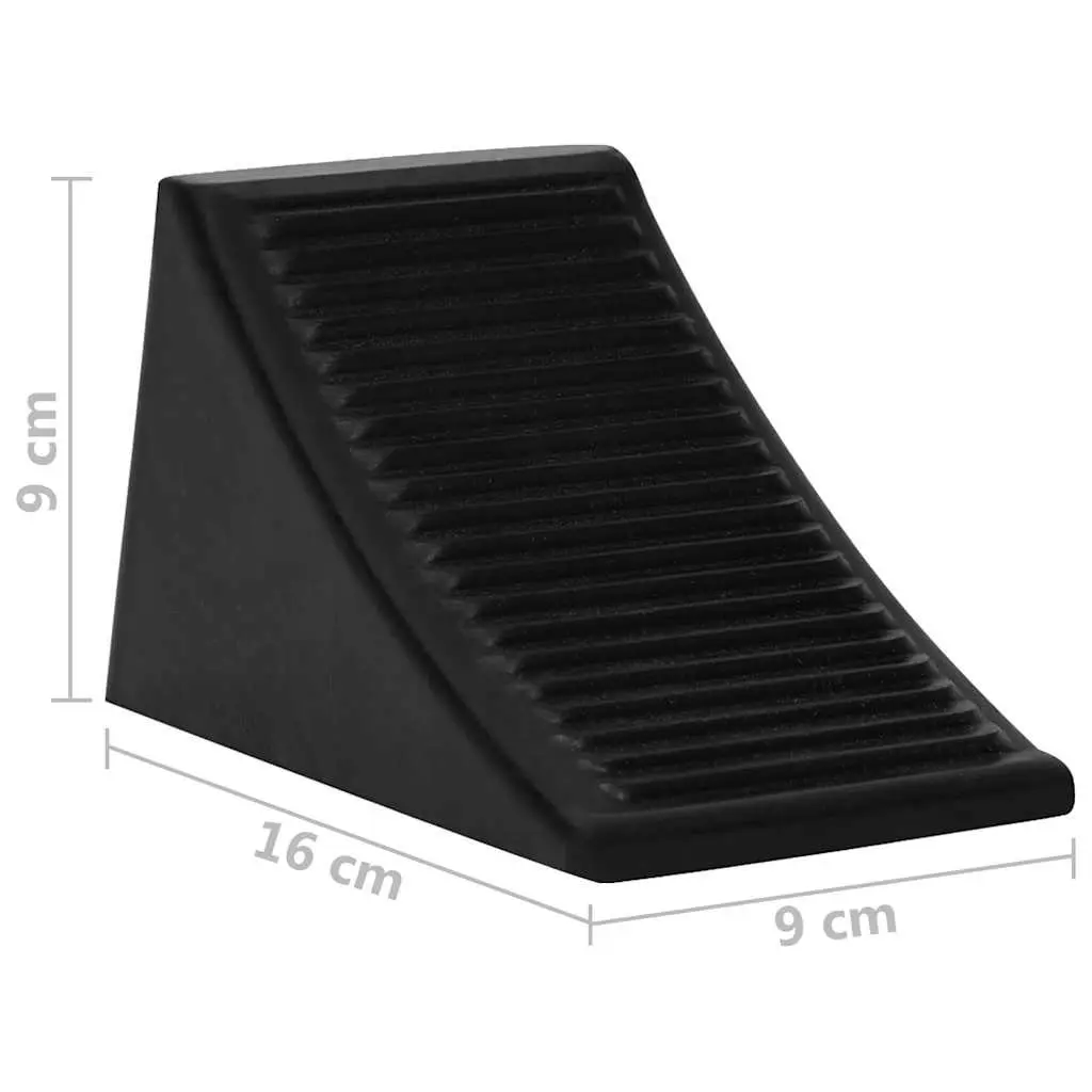Wheel Chocks Blue Rubber 4 Piece Non-slip Top Surface Solid Construction