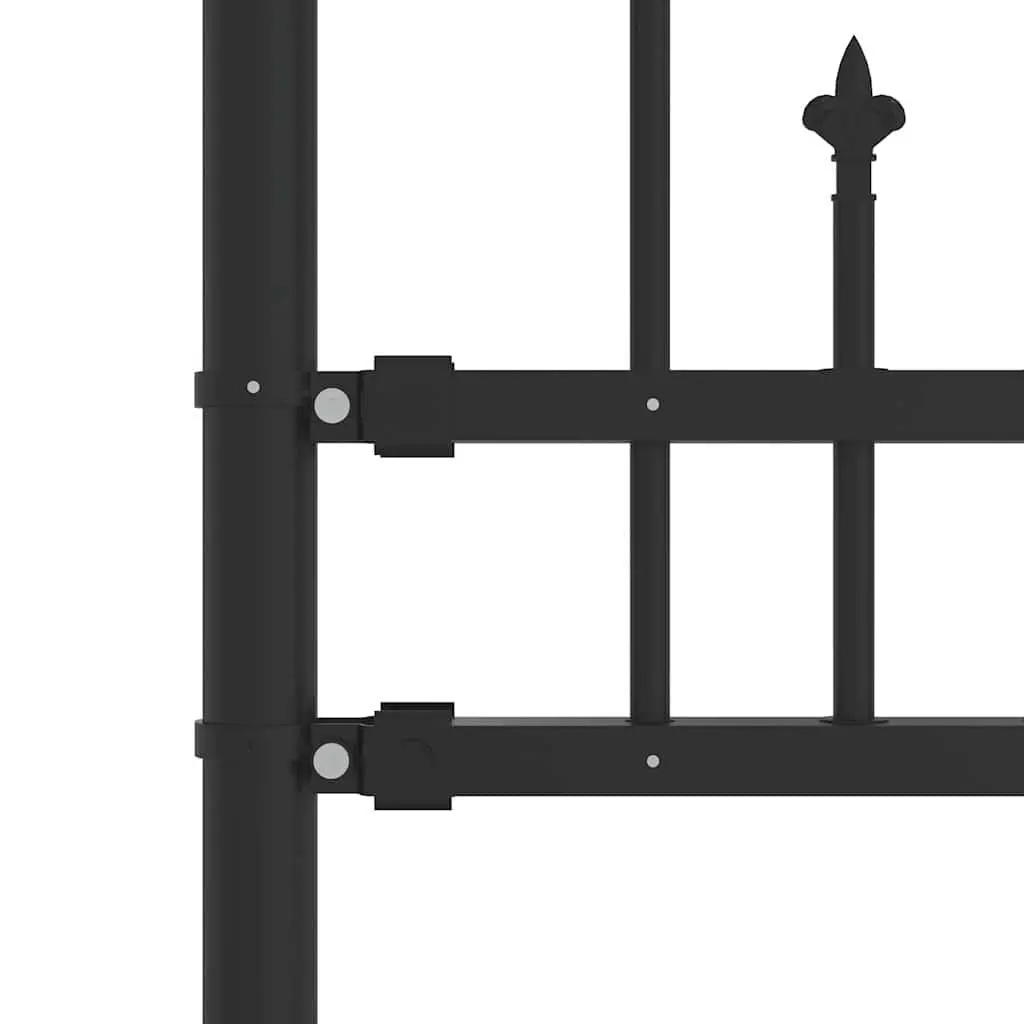 Garden Fence Panel Black Spear Top Steel Outdoor Perimeter Barrier Decorative
