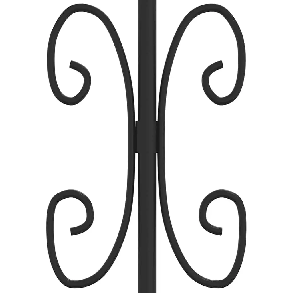 Garden Fence Panel Black Spear Top Steel Outdoor Perimeter Barrier Decorative