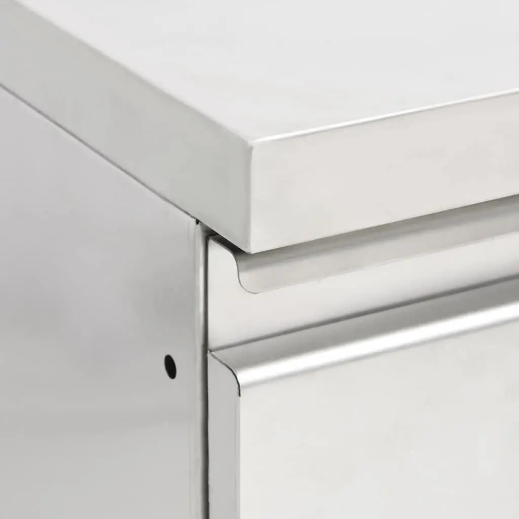 Commercial Kitchen Cabinet Stainless Steel 50x60x96cm 2 Drawers Adjustable Feet