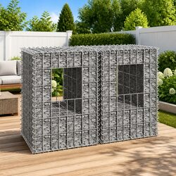 Compact Gabion Basket Posts Set - 2 pcs 40x40x60 cm