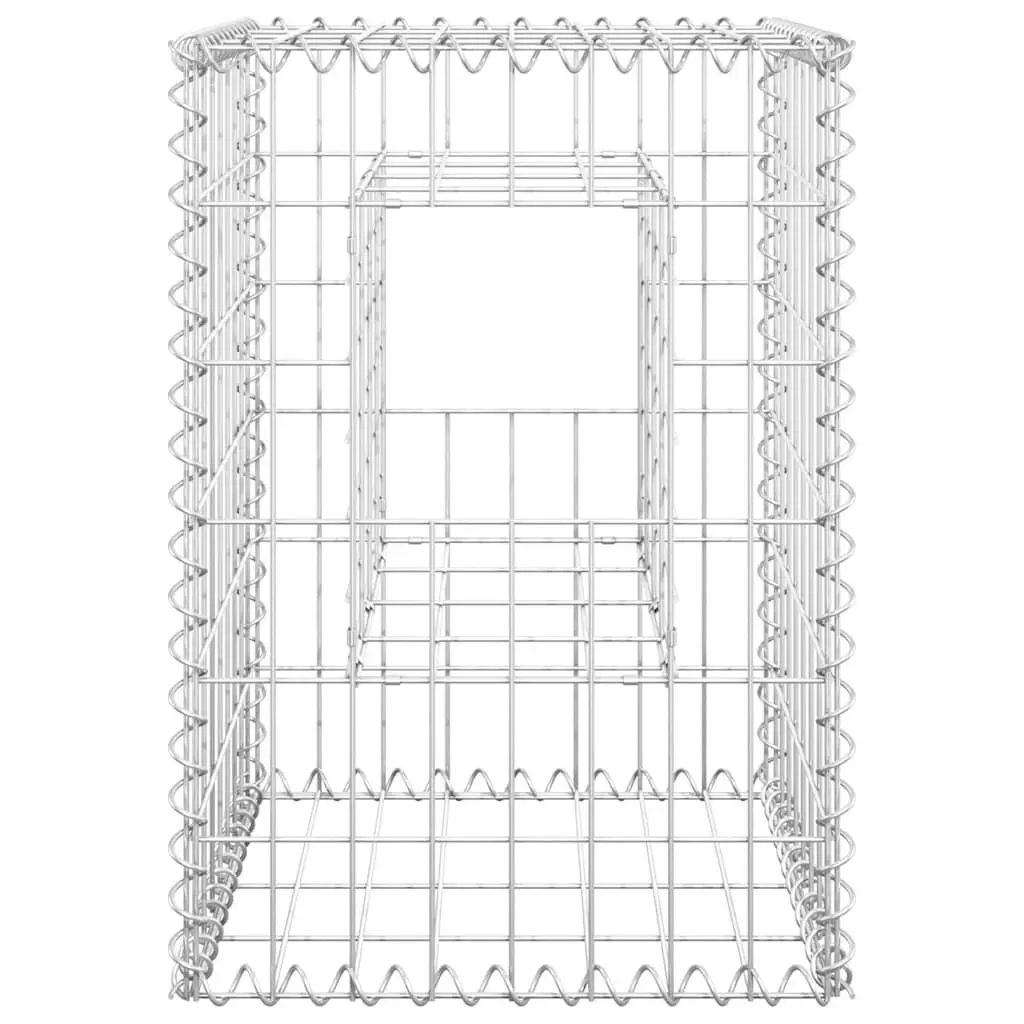Gabion Basket Posts 2 pcs 40x40x60 cm Iron Garden Fence Patio Decoration