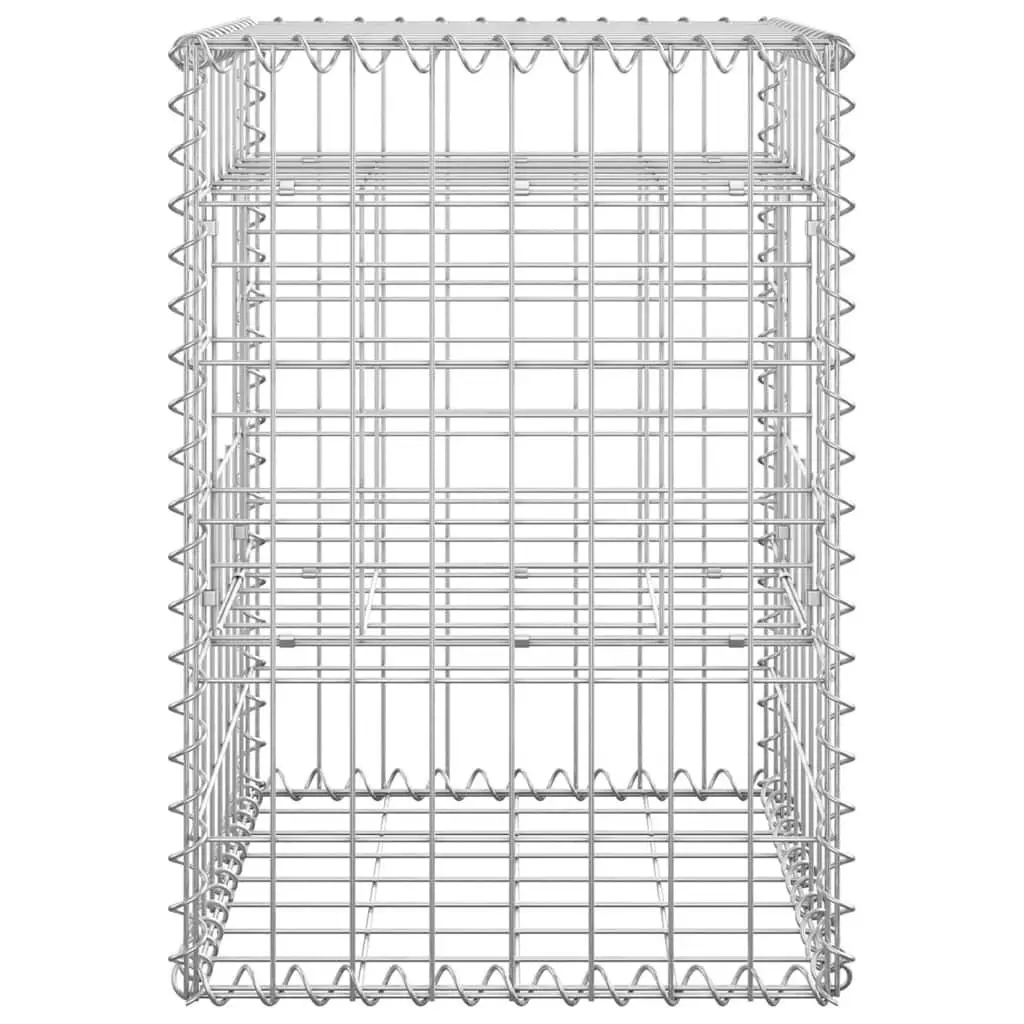 Gabion Basket Posts 2 pcs 40x40x60 cm Iron Garden Fence Patio Decoration