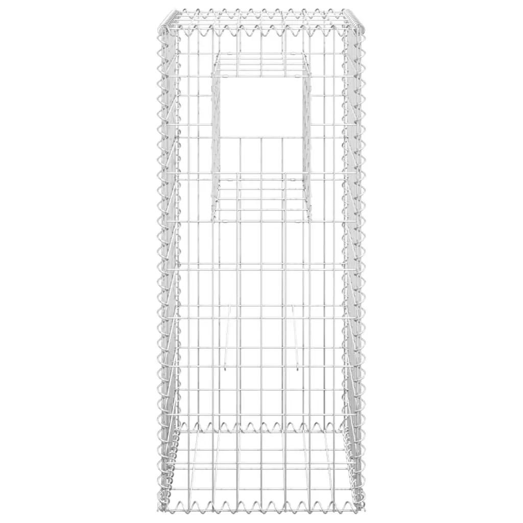 Gabion Basket Posts Silver 40x40x100 cm Iron Garden Fence Barrier Fencing Posts 2 Piece