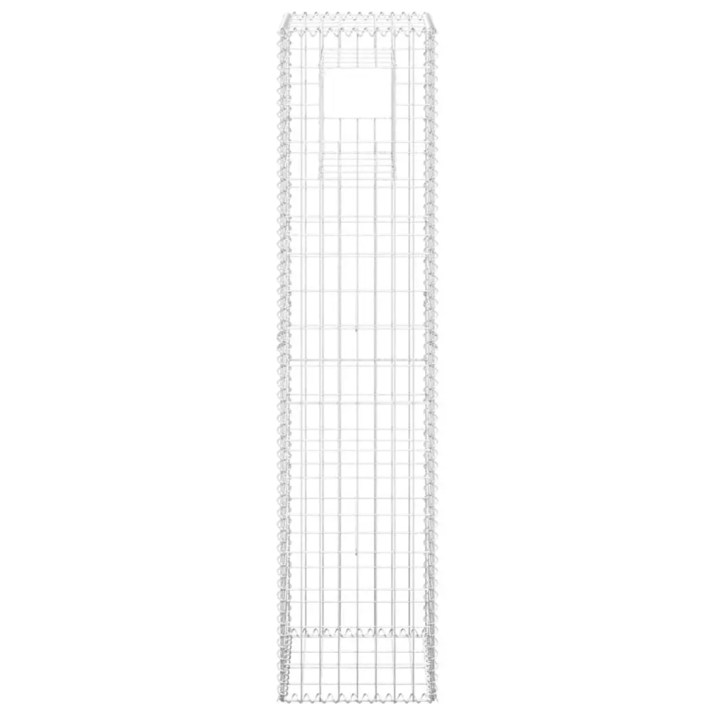 Gabion Basket Post Silver 40x40x180 cm Welded Mesh Grid Construction for Garden Fencing and Patio Barrier