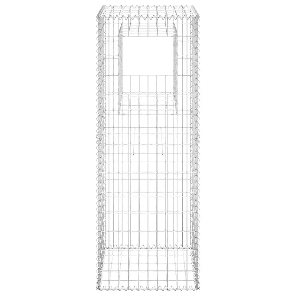 Gabion Basket Posts Silver 50x50x140cm Rust-proof Weather-proof Iron Fence Garden Patio Decor