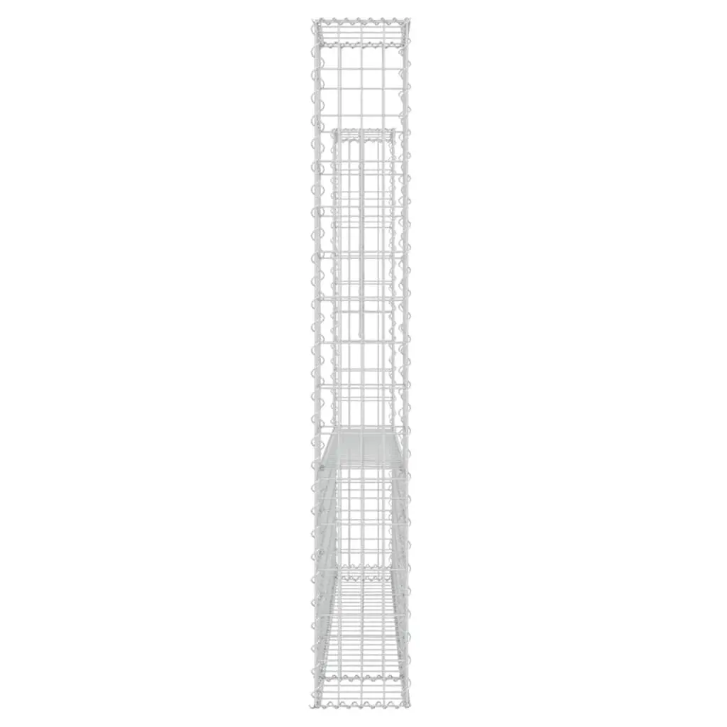 U-Shape Gabion Basket with 2 Posts Silver Retaining Wall Fence Panel Garden