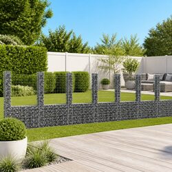 U-Shape Gabion Basket with 8 Posts Fence Panel Retaining Wall Garden Barrier