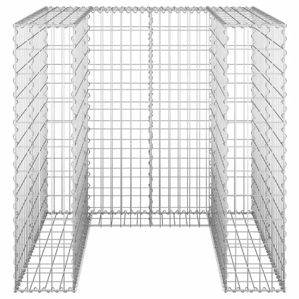 Gabion Wall Waste Bin Container Silver Galvanised Steel Garden Patio