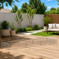 Gabion Raised Bed 300x100x20 cm Galvanised Steel Garden Planter Border Mesh