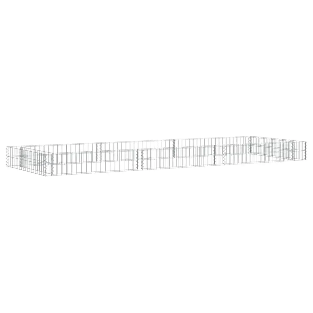 Gabion Raised Bed Silver 300x100x20 cm Galvanised Steel Garden Planter Border Mesh