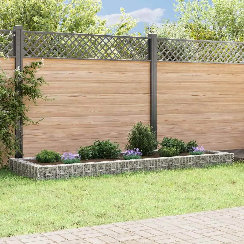 Gabion Raised Bed Silver 300x100x20 cm Galvanised Steel Garden Planter Border Mesh