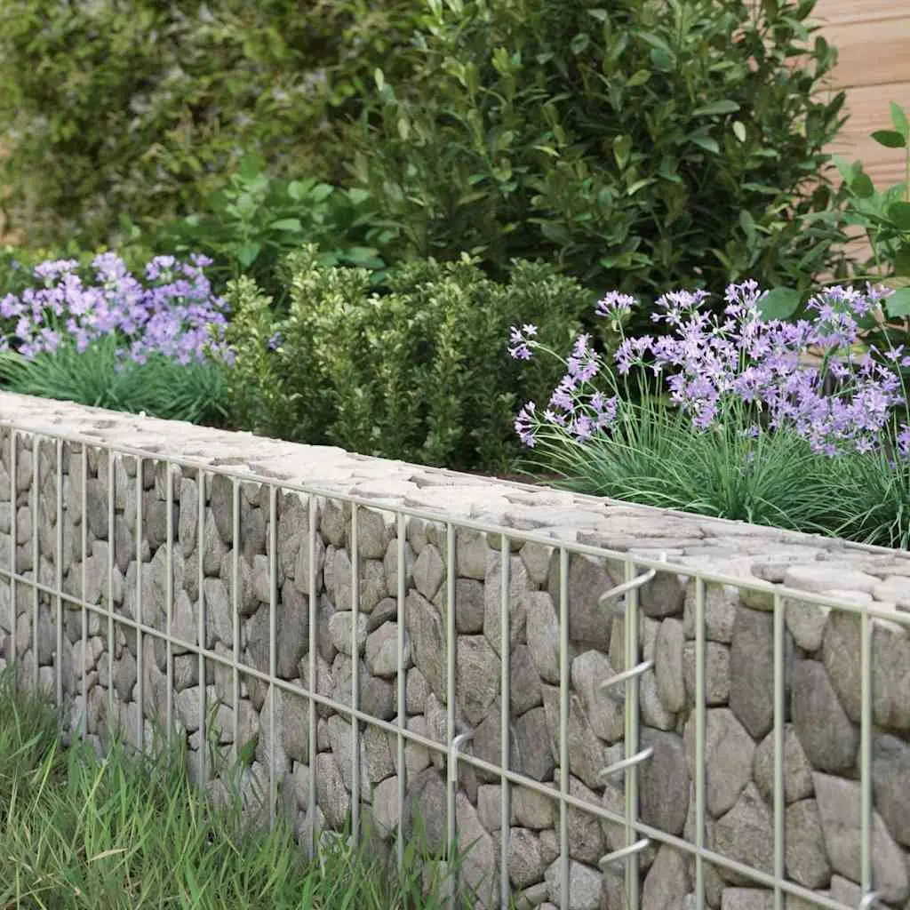 Gabion Raised Bed Silver 300x100x20 cm Galvanised Steel Garden Planter Border Mesh