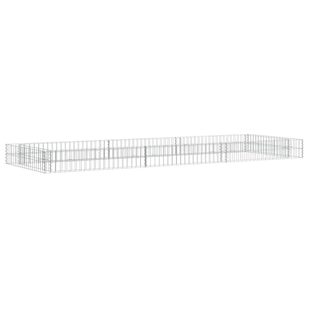 Gabion Raised Bed Silver 300x100x20 cm Galvanised Steel Garden Planter Border Mesh