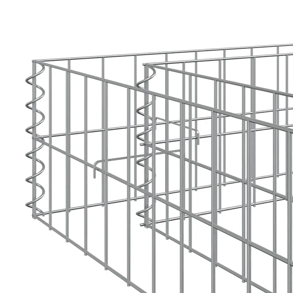 Gabion Raised Bed Silver 300x100x20 cm Galvanised Steel Garden Planter Border Mesh