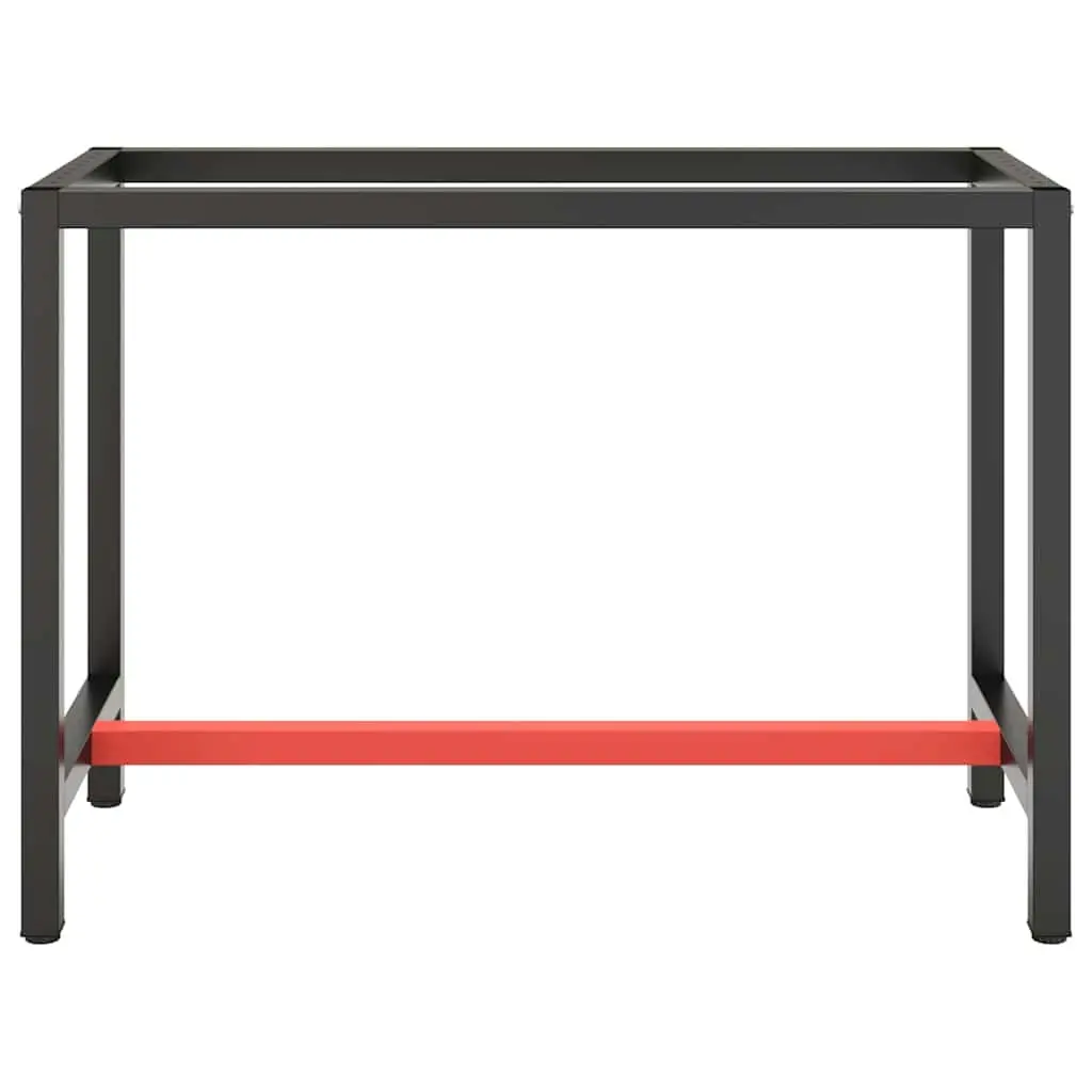 Work Bench Frame Black 110x50x79cm Heavy Duty Metal Construction Powder Coated Legs