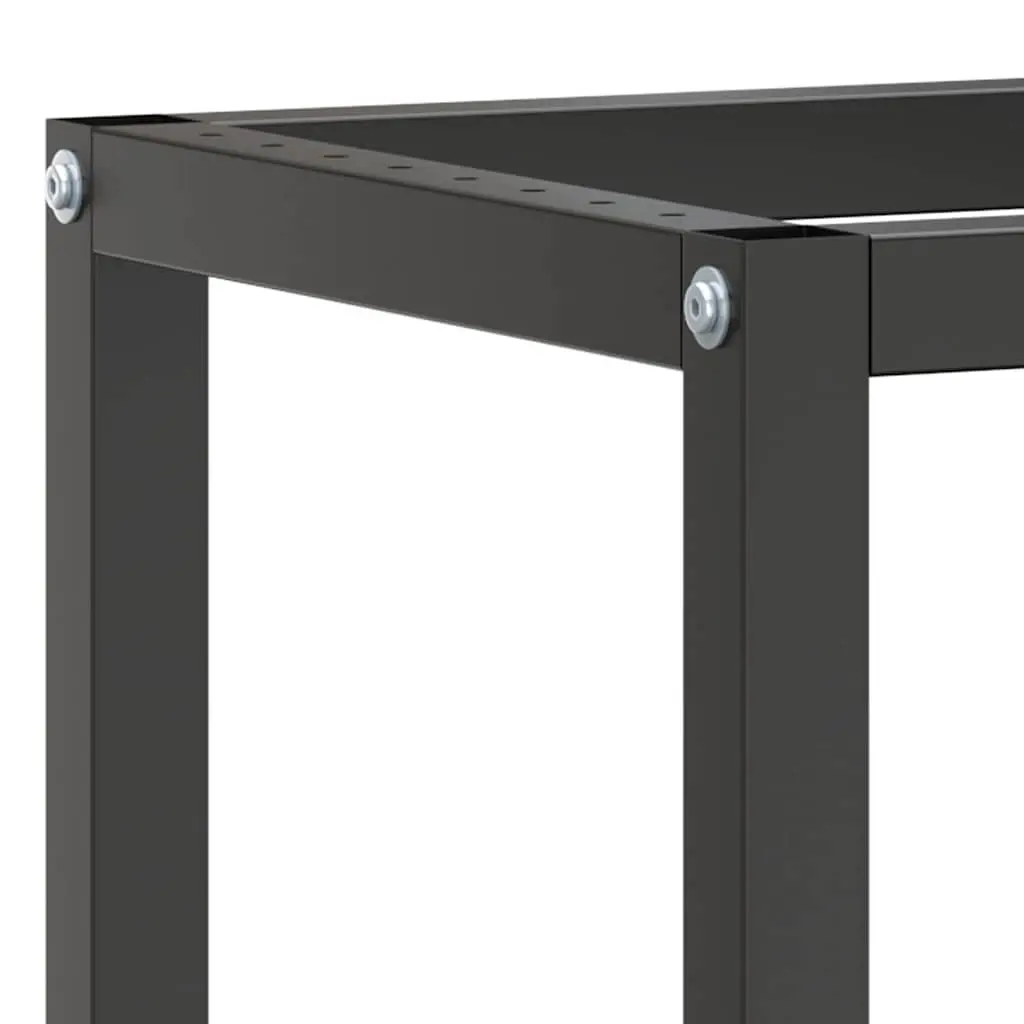 Work Bench Frame Black 110x50x79cm Heavy Duty Metal Construction Powder Coated Legs