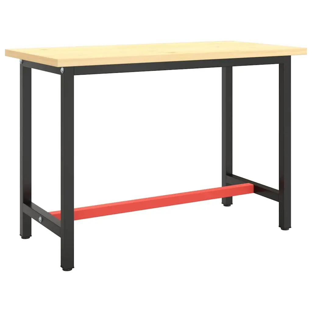 Work Bench Frame Black 110x50x79cm Heavy Duty Metal Construction Powder Coated Legs
