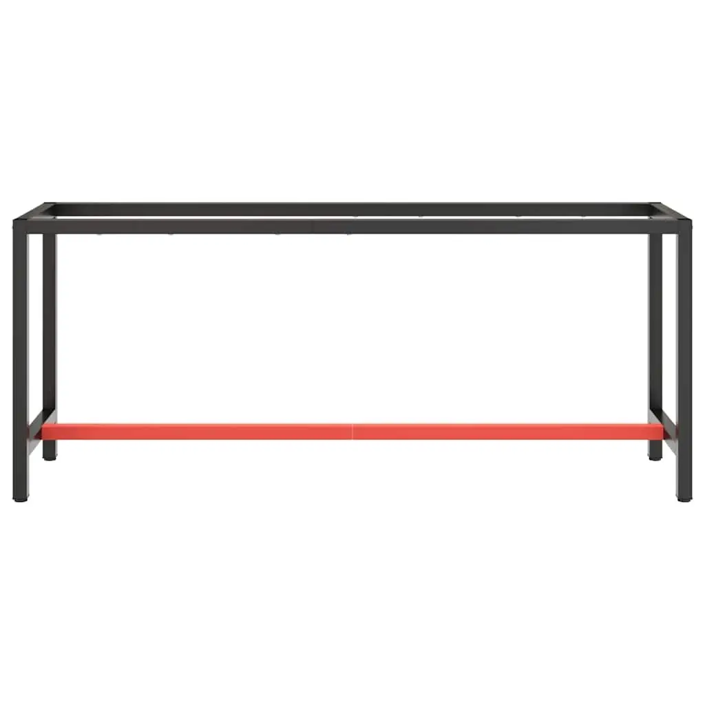 Work Bench Frame Heavy Duty Metal Table Base Legs Powder Coated Black Red