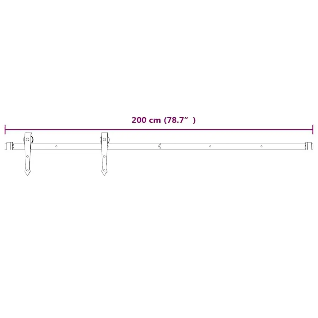 200cm Sliding Door Hardware Kit