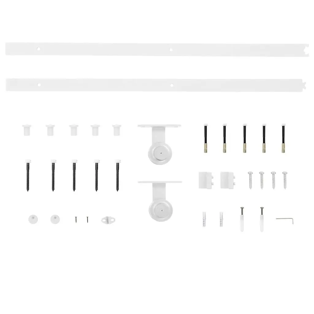 Sliding Door Hardware Kit 200cm Steel Track Rail Barn Kitchen Study White