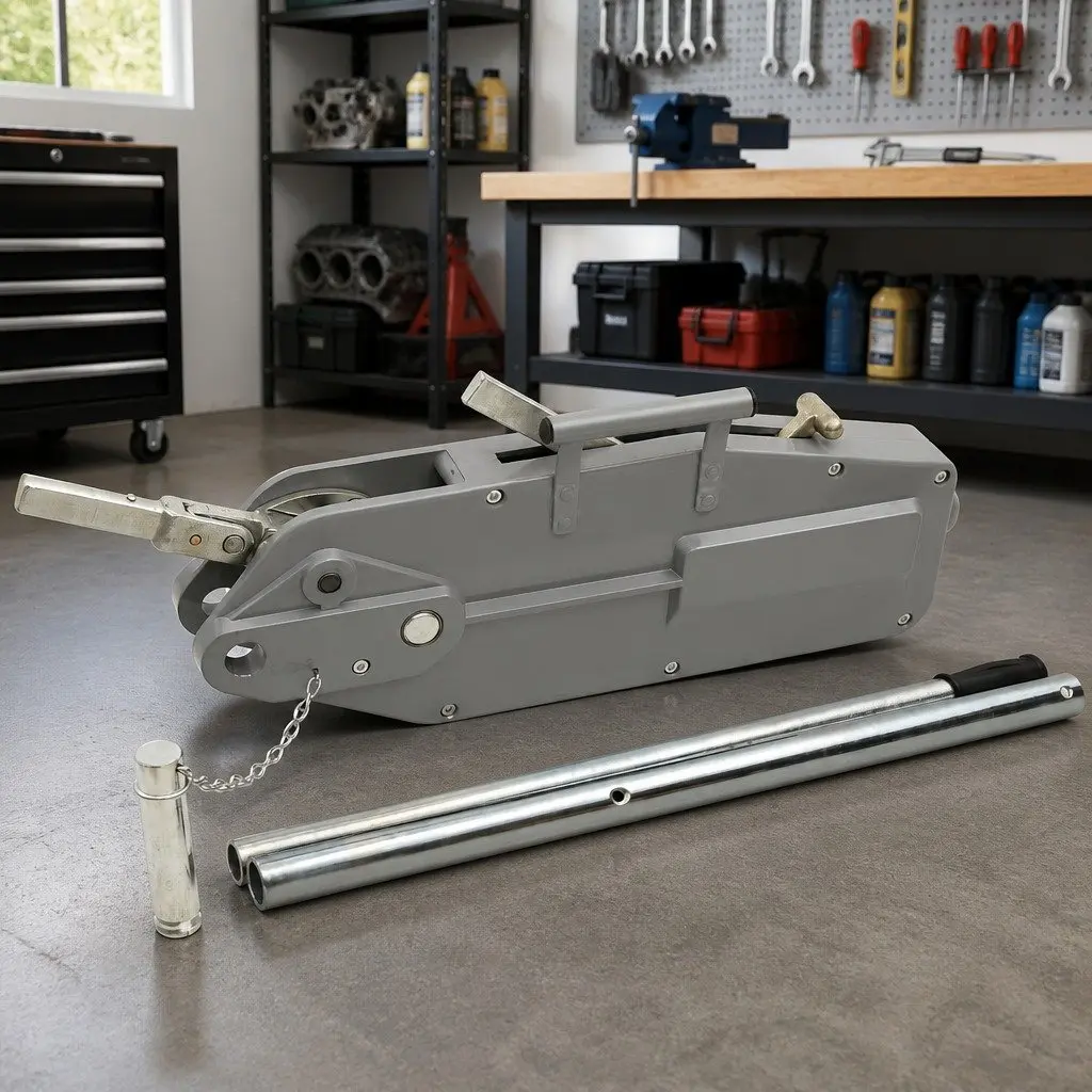 Hand Winch Portable Aluminium 3200kg Manual Pulling Hoist Telescopic Handle