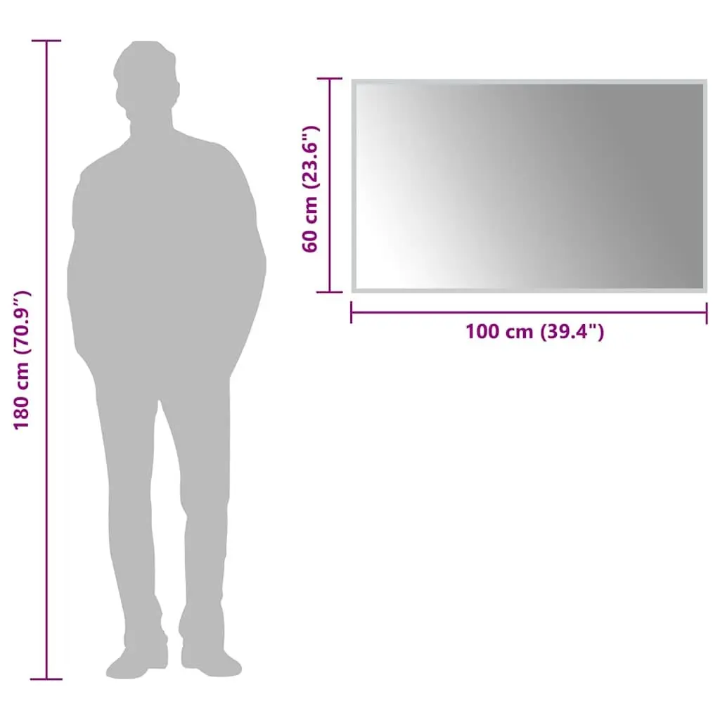 LED Bathroom Mirror Transparent 100x60 cm Waterproof Wall Mount USB