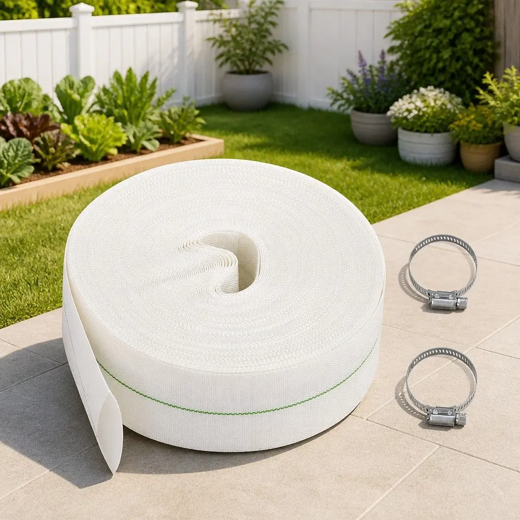 Flat Hose 25m Flexible PE Lining High Pressure Water Supply Irrigation Gardening Pumping